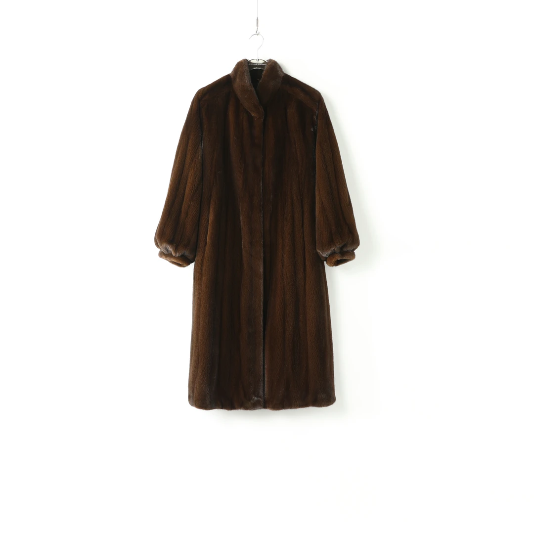 SAGA✖AP洛哥44030CS 【琼华】皇冠天鹅绒水貂中长款皮草外套2024冬