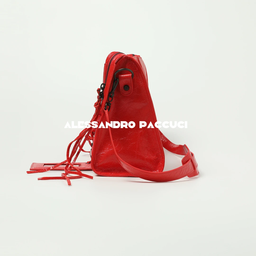 AP洛哥43140BT【突破】头层牛皮红色机车包时尚百搭手提包