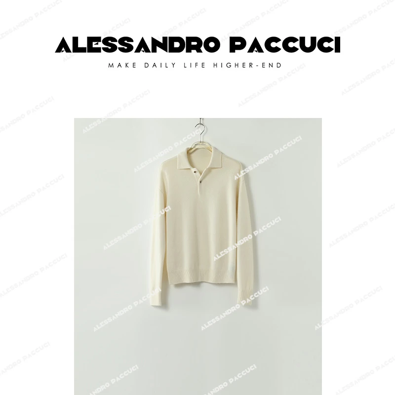 AP洛哥43090ST【奢感慵懒】绵羊毛Polo领时尚休闲套头衫2024秋