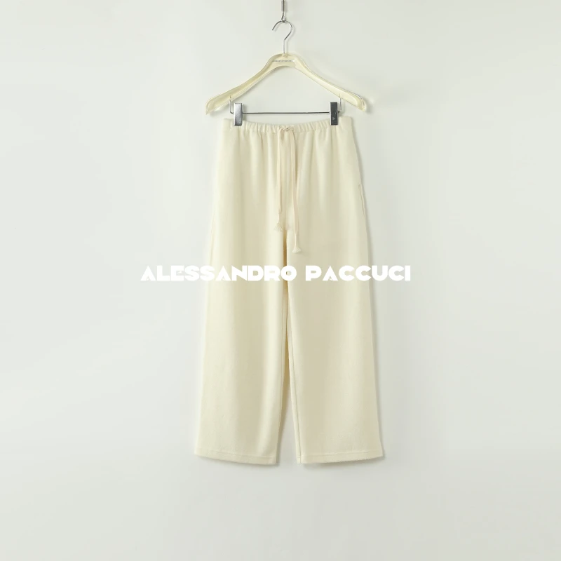 AP洛哥44187KC【舒然】绵羊毛松紧系带多色时尚百搭九分裤2024秋