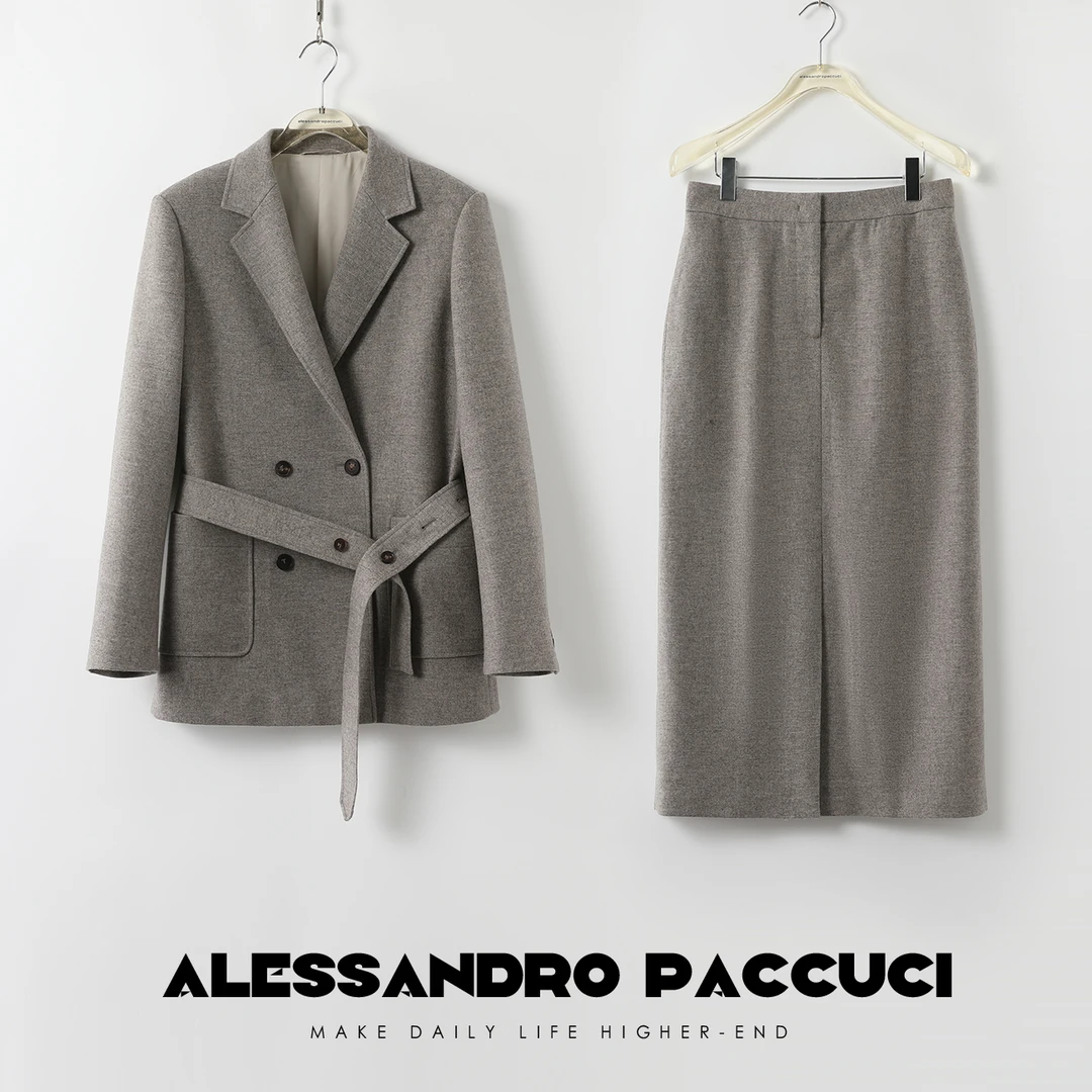 AP洛哥24434X【松弛风潮】美利奴细羊毛收腰设计西装 半身裙2024秋