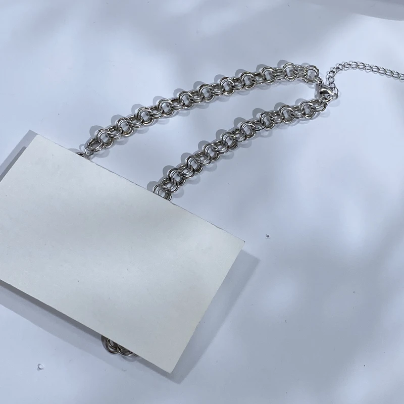 铜合金项链 04380大淇圆形ins冷淡风多层链星球元素百搭项链