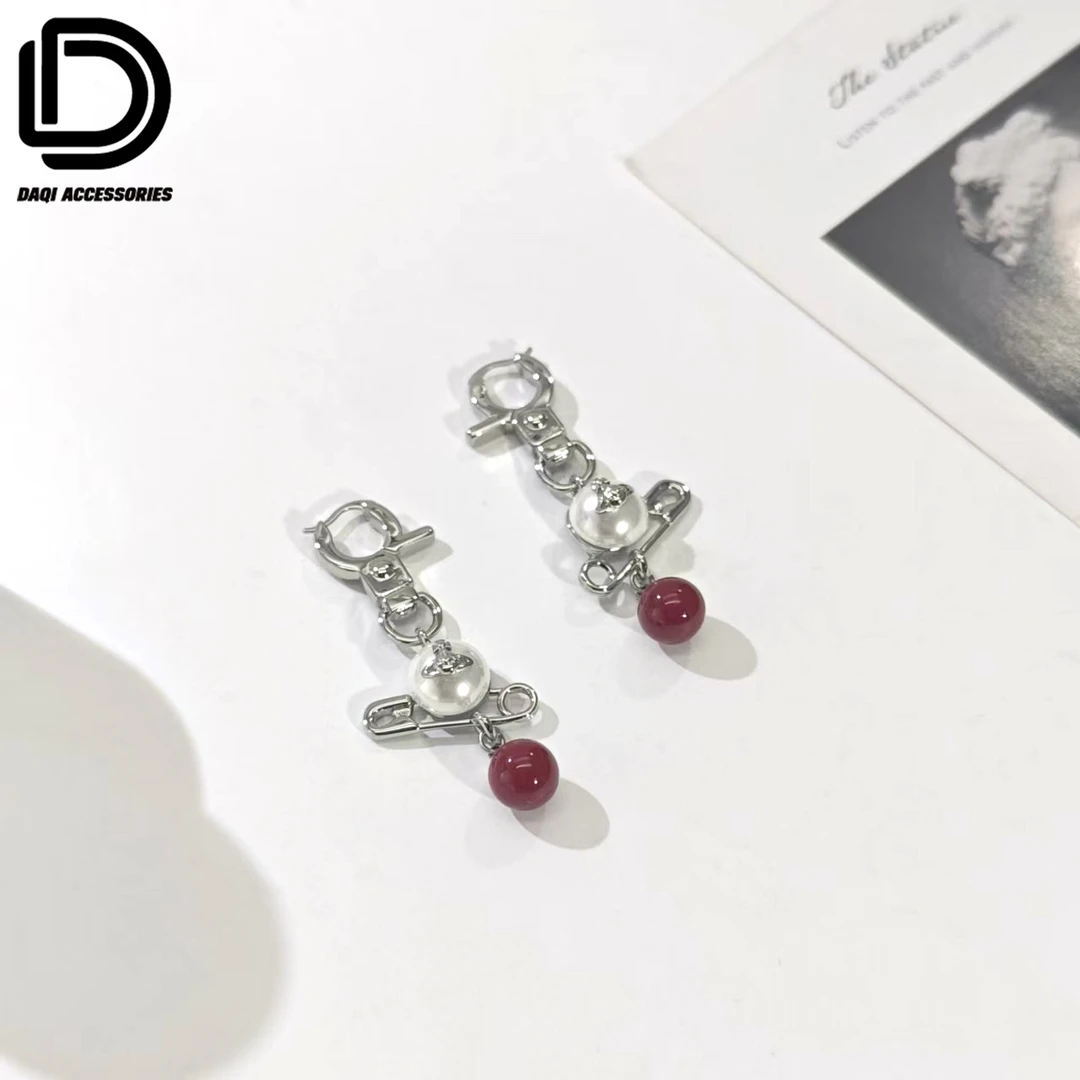 铜合金仿珍珠耳饰 04752大淇原创欧美风不规则星球别针珠珠耳扣