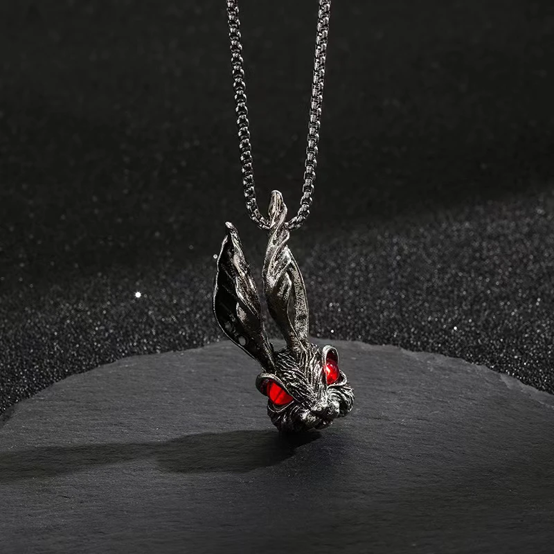 铜合金项链 03363大绮原创甜酷风红色兔子简约百搭项链