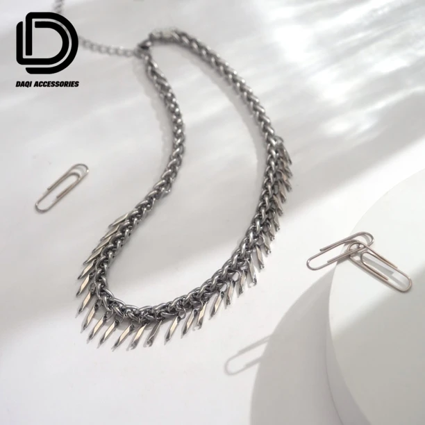 钛钢项链 03472大绮原创ins冷淡风金属流苏气质个性锁骨链