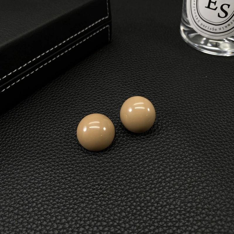 铜合金耳饰 6527甜酷风时尚气质简约咖啡豆椭圆个性耳环