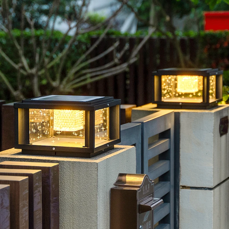 太阳能柱头灯户外防水别墅庭院灯院柱子大门灯室外花园阳台围墙灯