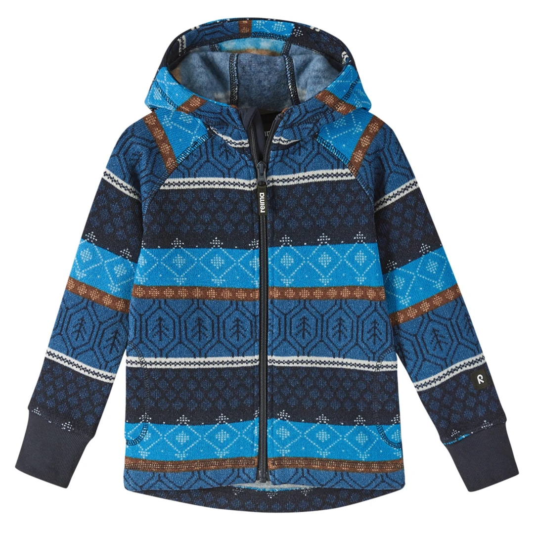 reima男女儿童卫衣大童新款休闲时尚保暖抓绒开衫连帽