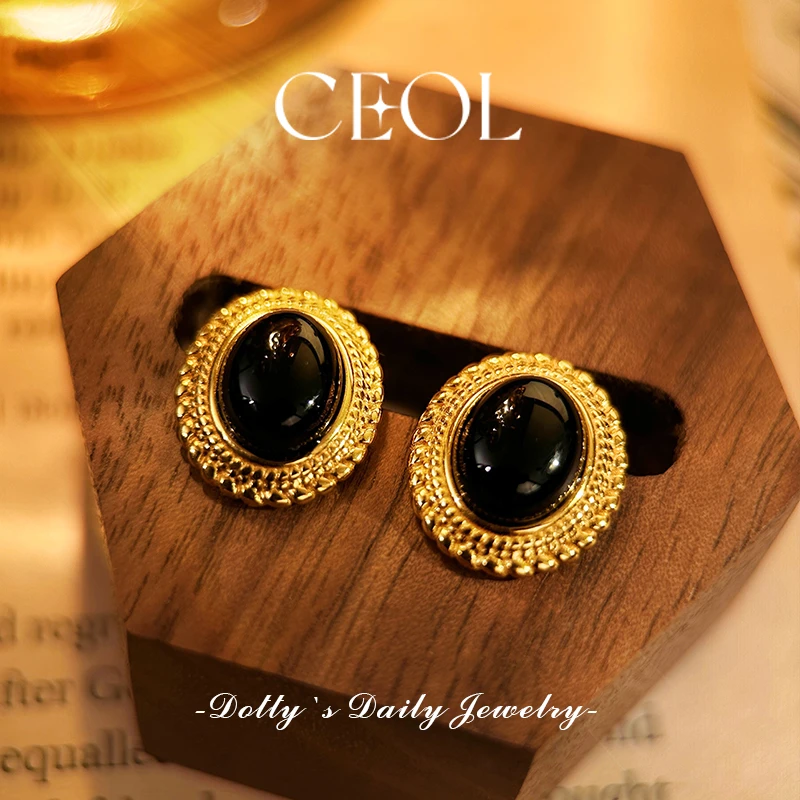 925银耳饰 CEOL 法·【唐顿庄园】春夏 925银复古耳钉 ZB018069