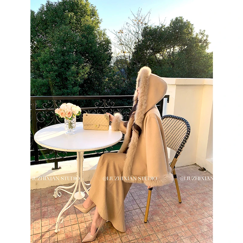 【琥珀魔法】设计师气质时尚羊毛秋冬大衣斗篷ZX024267