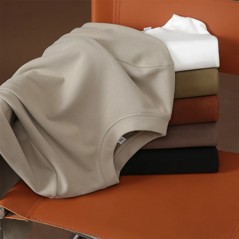 冬季纯色简约圆领内搭百搭男生通勤厚款打底衫情侣长袖卫衣8667