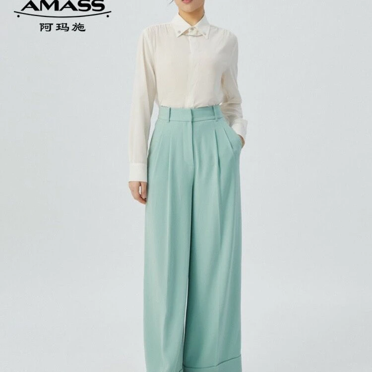 AMASS/阿玛施时尚高腰西装裤阔腿裤5100456