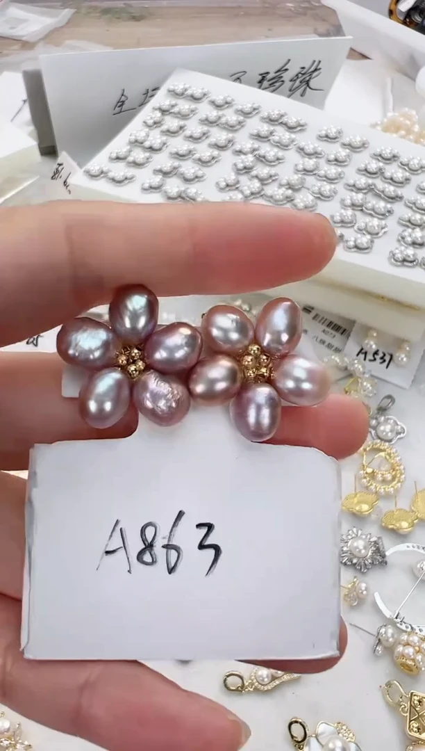 【闪购商品】淡水珍珠耳饰合金A863