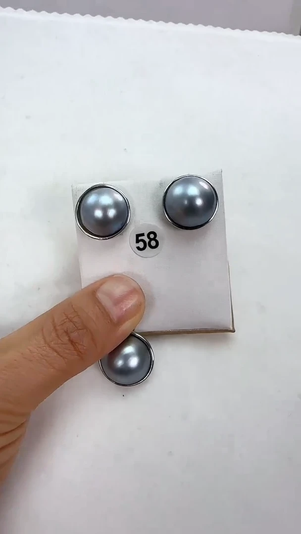 【闪购商品】拼合珍珠（马贝珠）耳饰银S925镶嵌58套装