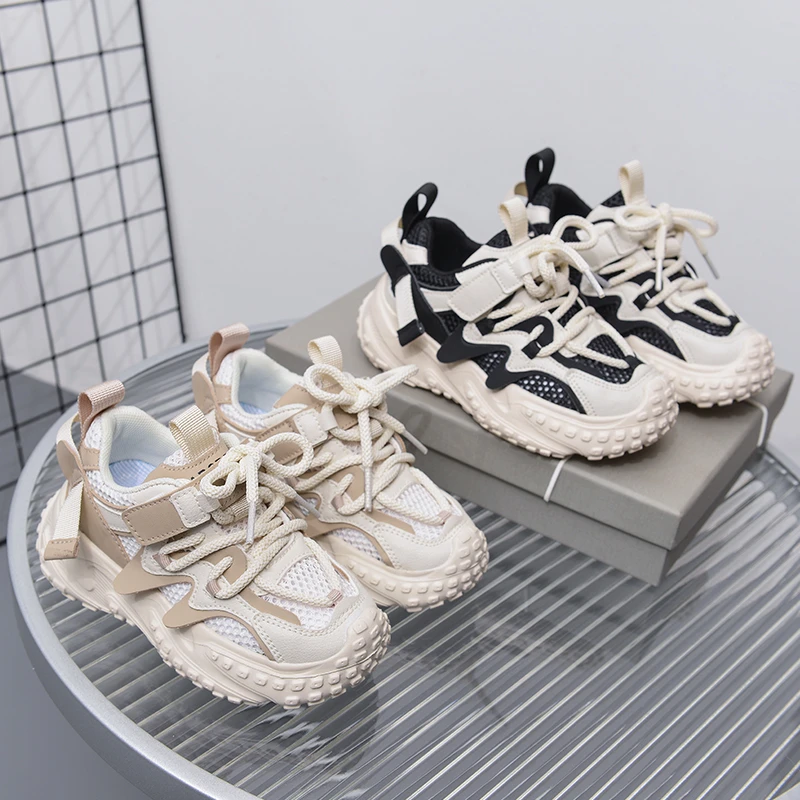 2024夏季新款透气软底时尚百搭休闲鞋男童女童儿童春秋中大童