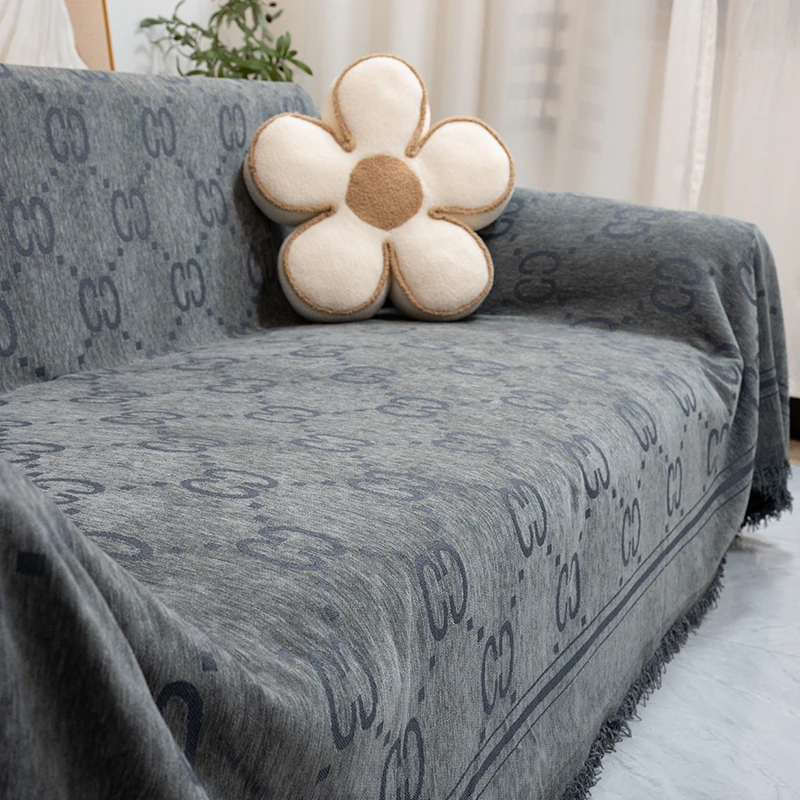 （逆光）雪尼尔沙发盖布巾现代轻奢高级四季通用防猫沙发套罩全盖垫