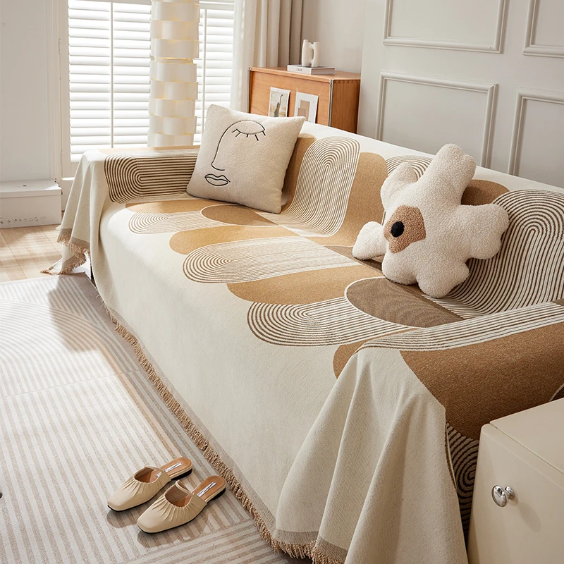 （赛亚）ins高级感沙发盖布雪尼尔沙发巾沙发套罩四季通用沙发毯