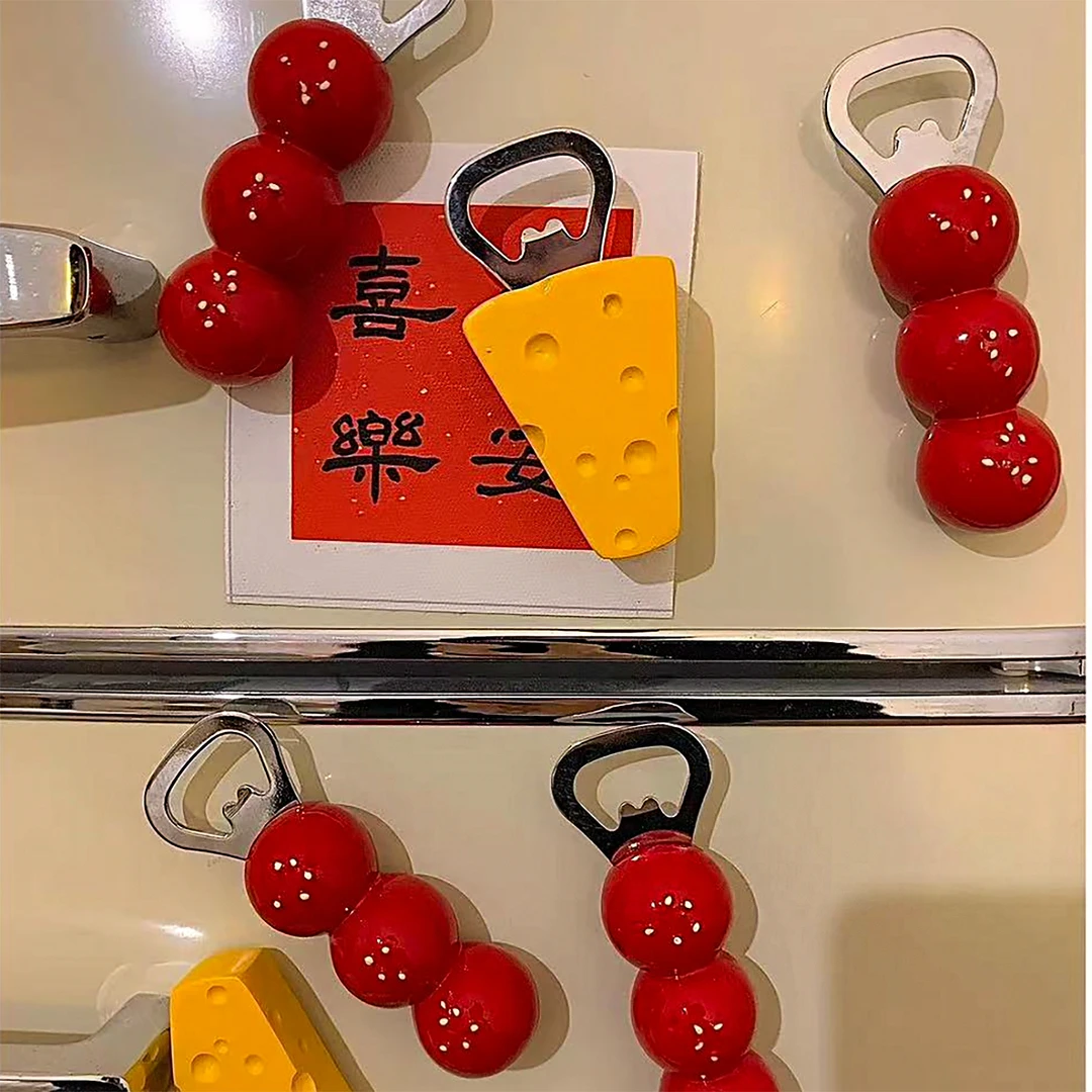 ins家用可爱磁吸开瓶器糖葫芦奶酪冰箱贴装饰开瓶盖神器起子创意
