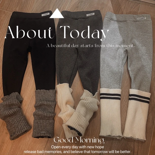 W童品家，2025年冬季新款加绒打底裤女童裤子长裤可脱卸袜套时尚