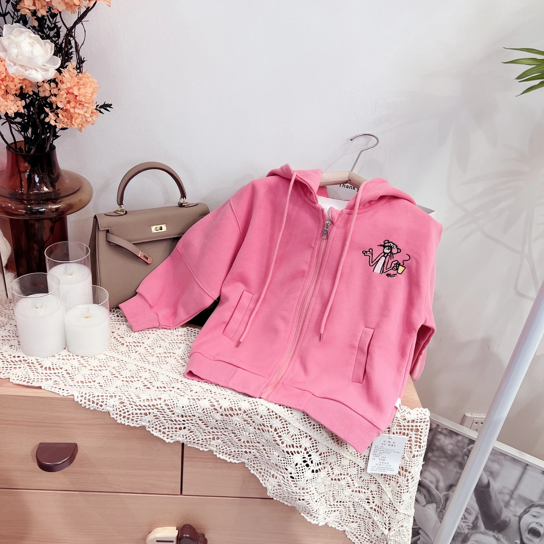 W童品家，粉红豹刺绣豆沙红外套315