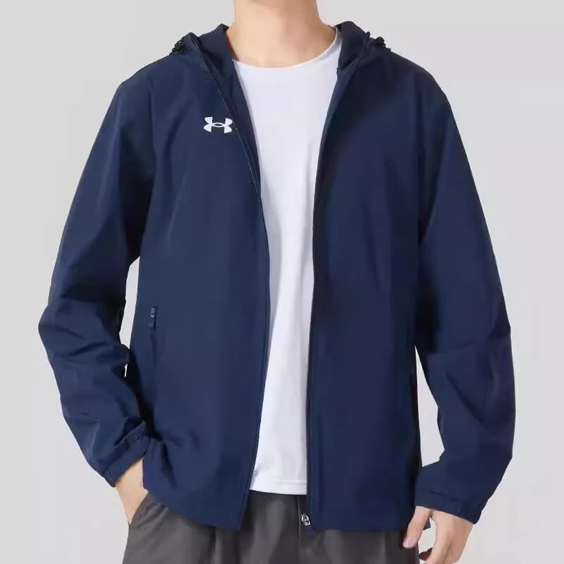 Under Armour/安德玛梭织连帽夹克男新款宽松运动服防风训练外