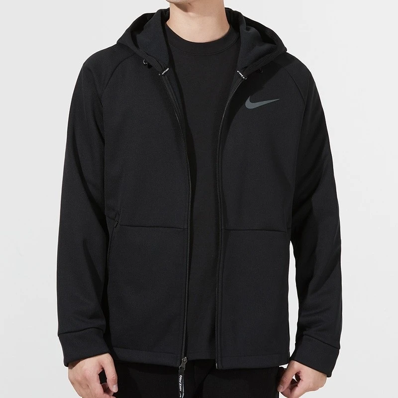 NIKE/耐克运动男23秋季新款加绒时尚休闲黑色连帽外套保暖外套