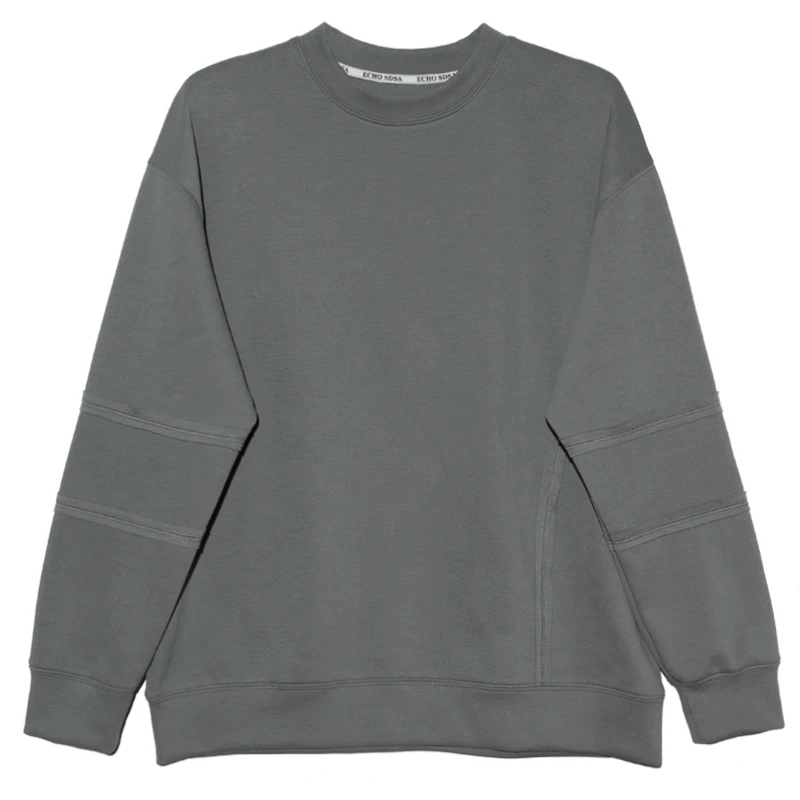 WY137新款层叠袖圆领卫衣男女秋季休闲宽松时尚窄口长袖百搭上衣