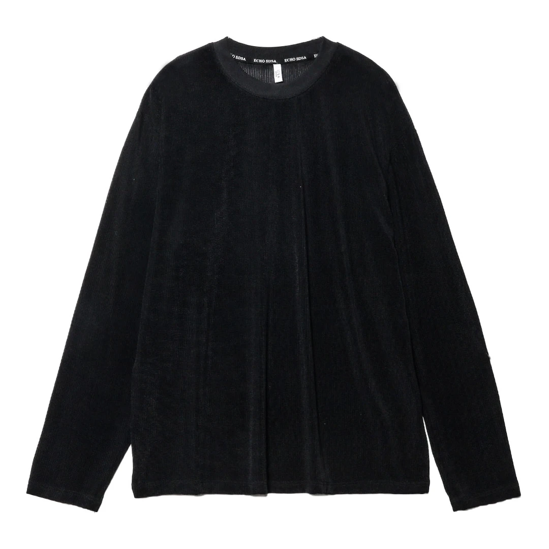 T364设计师新款圆领T恤纯色长袖宽松时尚舒适简约百搭潮