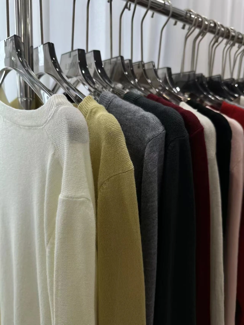 【纯色】~高弹力松弛感安迪绒针织衫套头上衣女