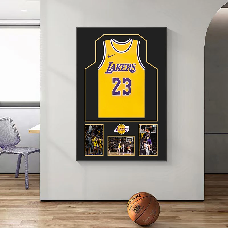 詹姆斯库里球星球衣款轻奢晶瓷装饰画 挂画摆画