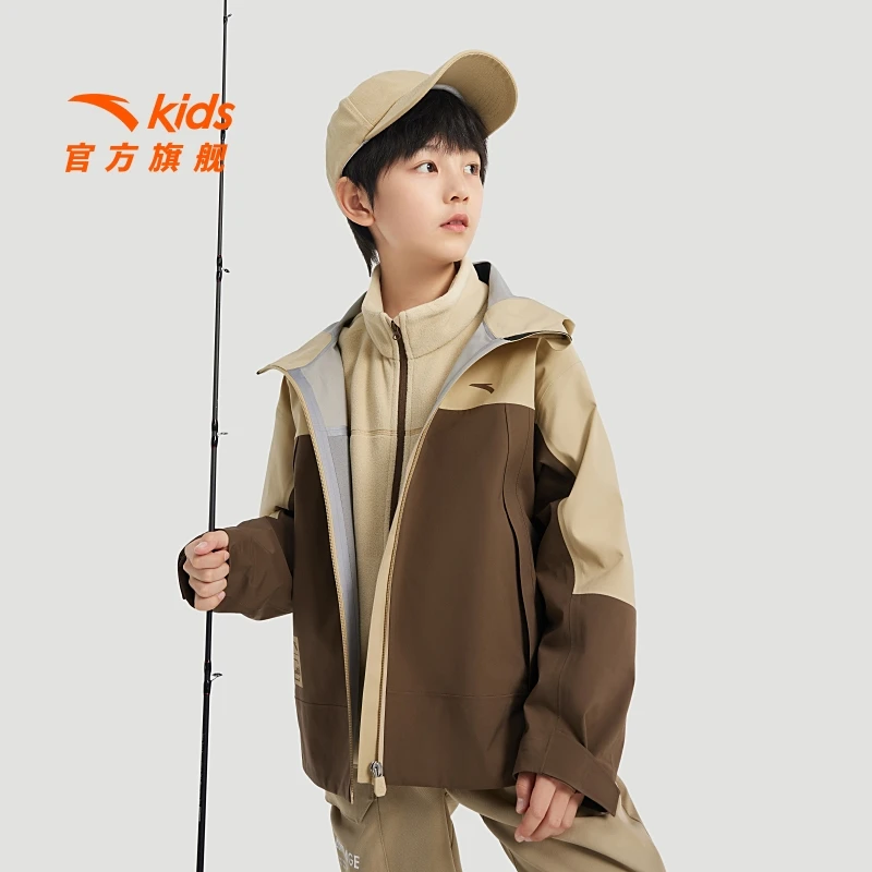 安踏儿童男女童衣两件套2025冬季新款保暖防风防雨衣外套