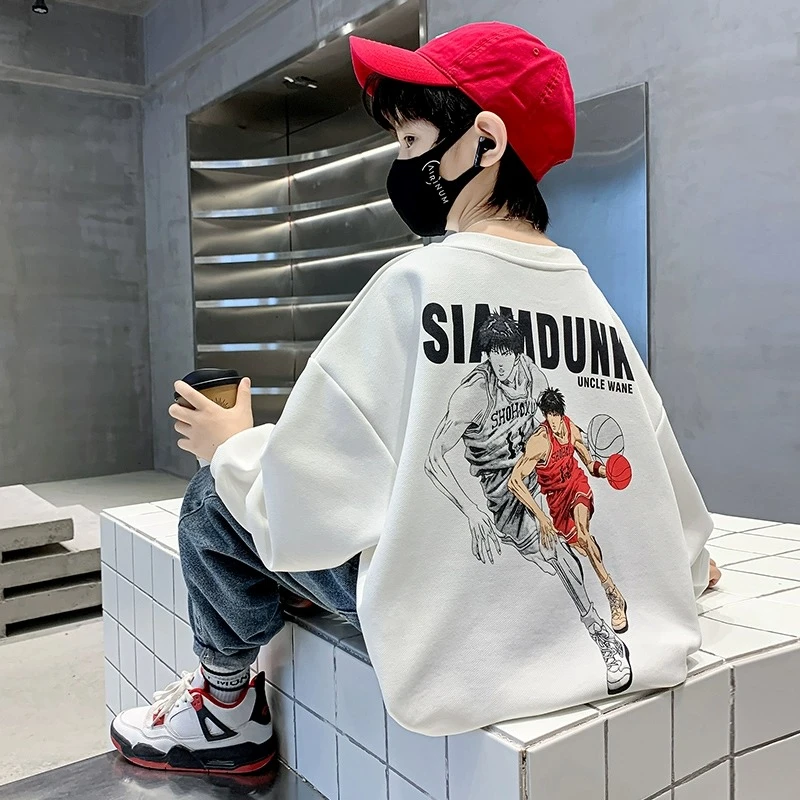 儿童装男童春季卫衣2023新款中大童洋气男孩春秋季时髦帅气炸街潮