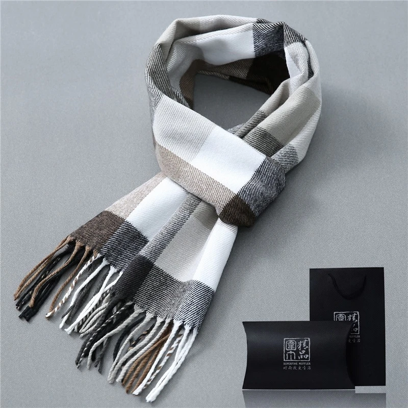 冬季男士围巾男生日礼物女冬保暖围巾高档男礼盒装围巾青少年学生
