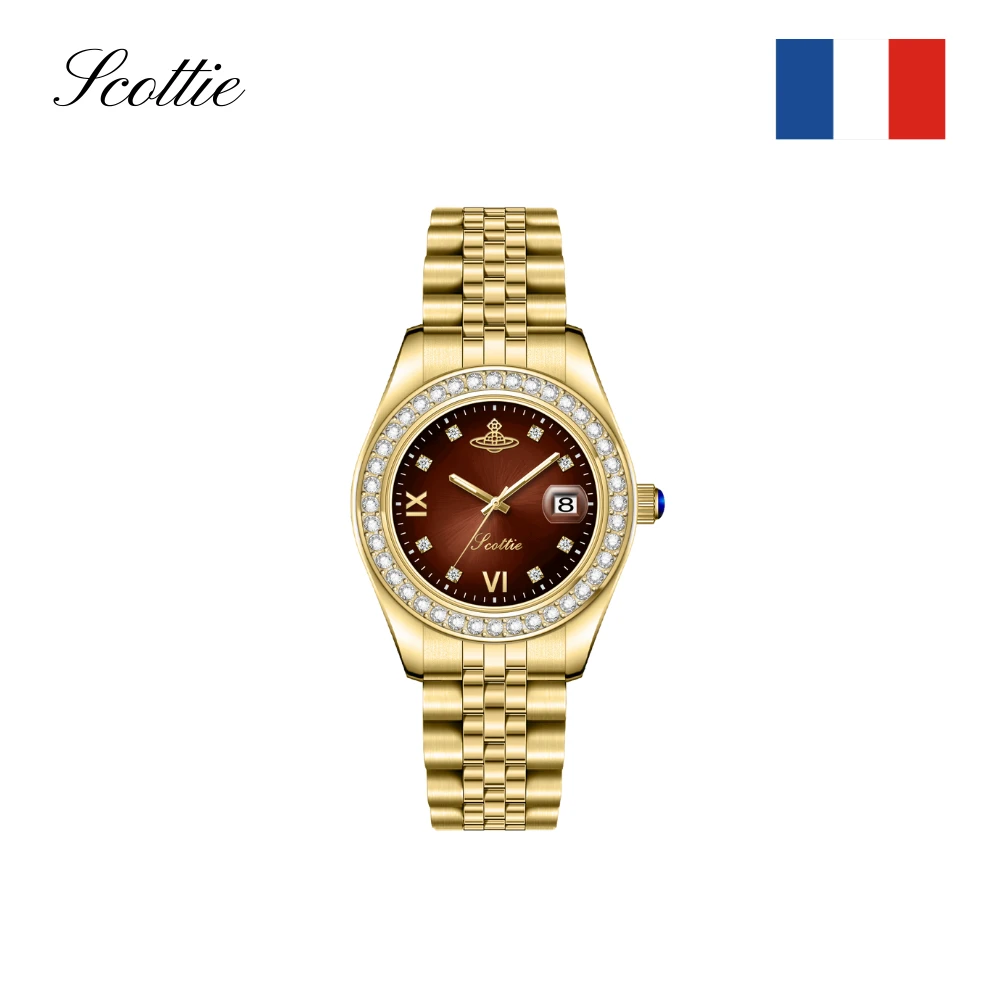 【港口直发】Chocolate【巧克力】---时尚轻奢女士小众经典镶钻腕表