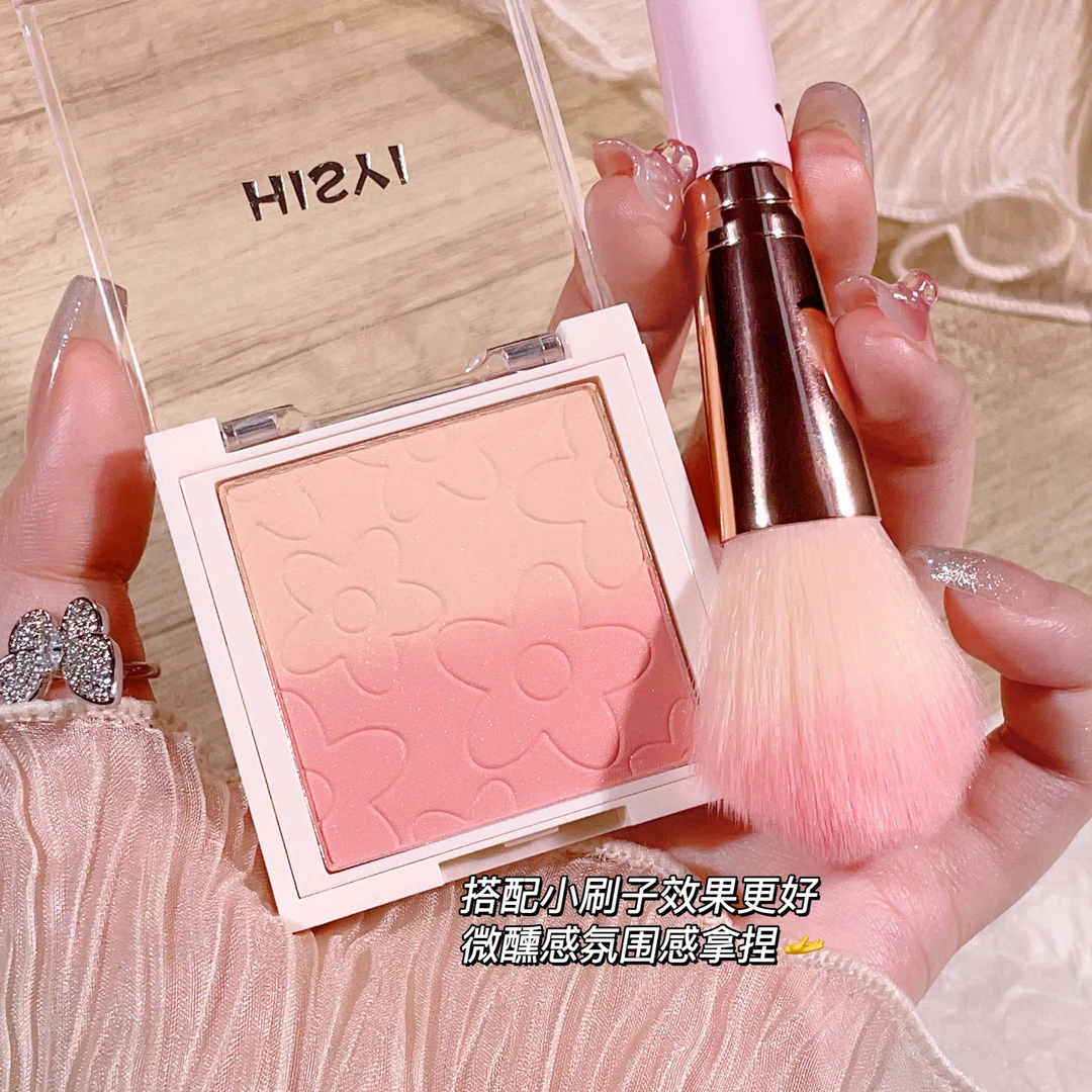HISYI元气甜心渐变粉腮红平价裸妆纯欲防水提亮哑光高光修容自然