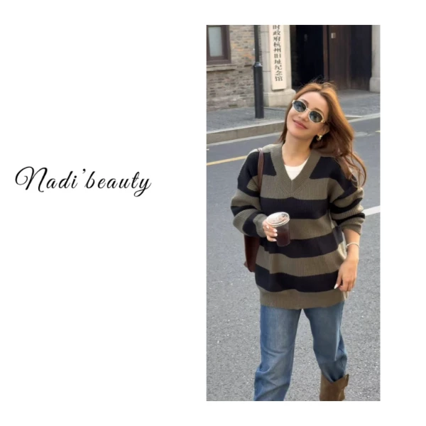 Nadira【优雅暖意】24秋冬新品重磅宽松慵懒针织毛衣YX1-24013
