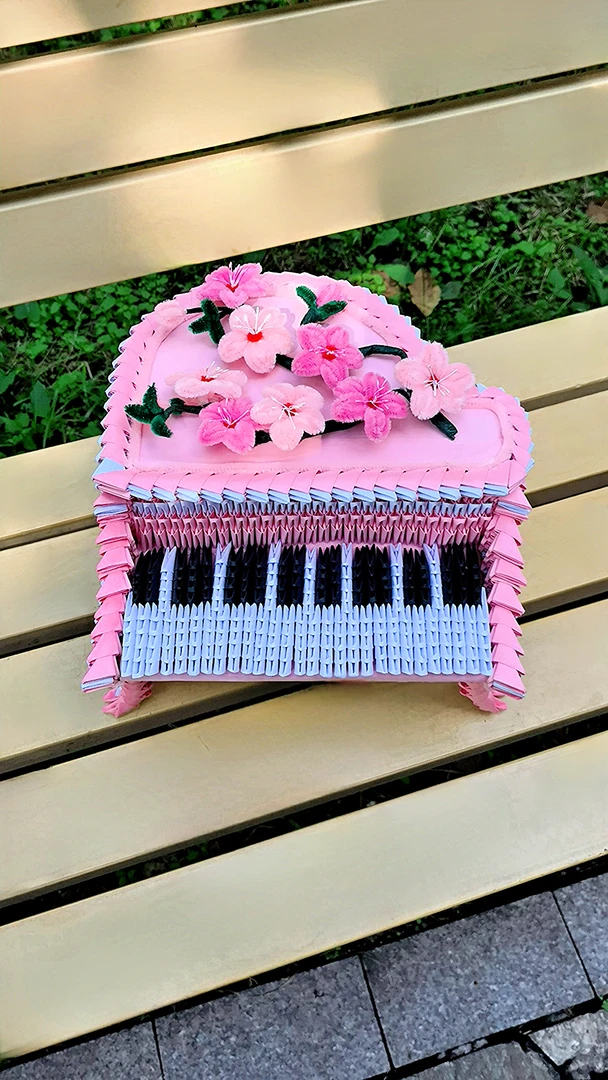 三角插折纸/材料包/DIY/手工制作/学生手工作业/钢琴