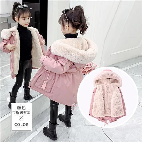 女童冬装棉衣2023新款儿童加绒派克服外套中大童洋气棉服女孩棉袄