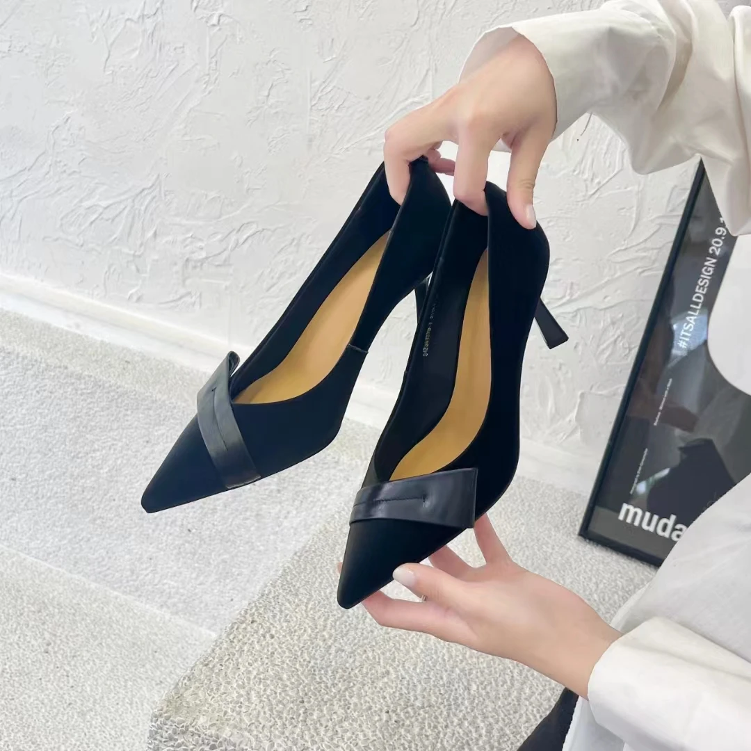 017 新款舒适气质女士高跟女鞋设计感时尚优雅女鞋 A33002 *