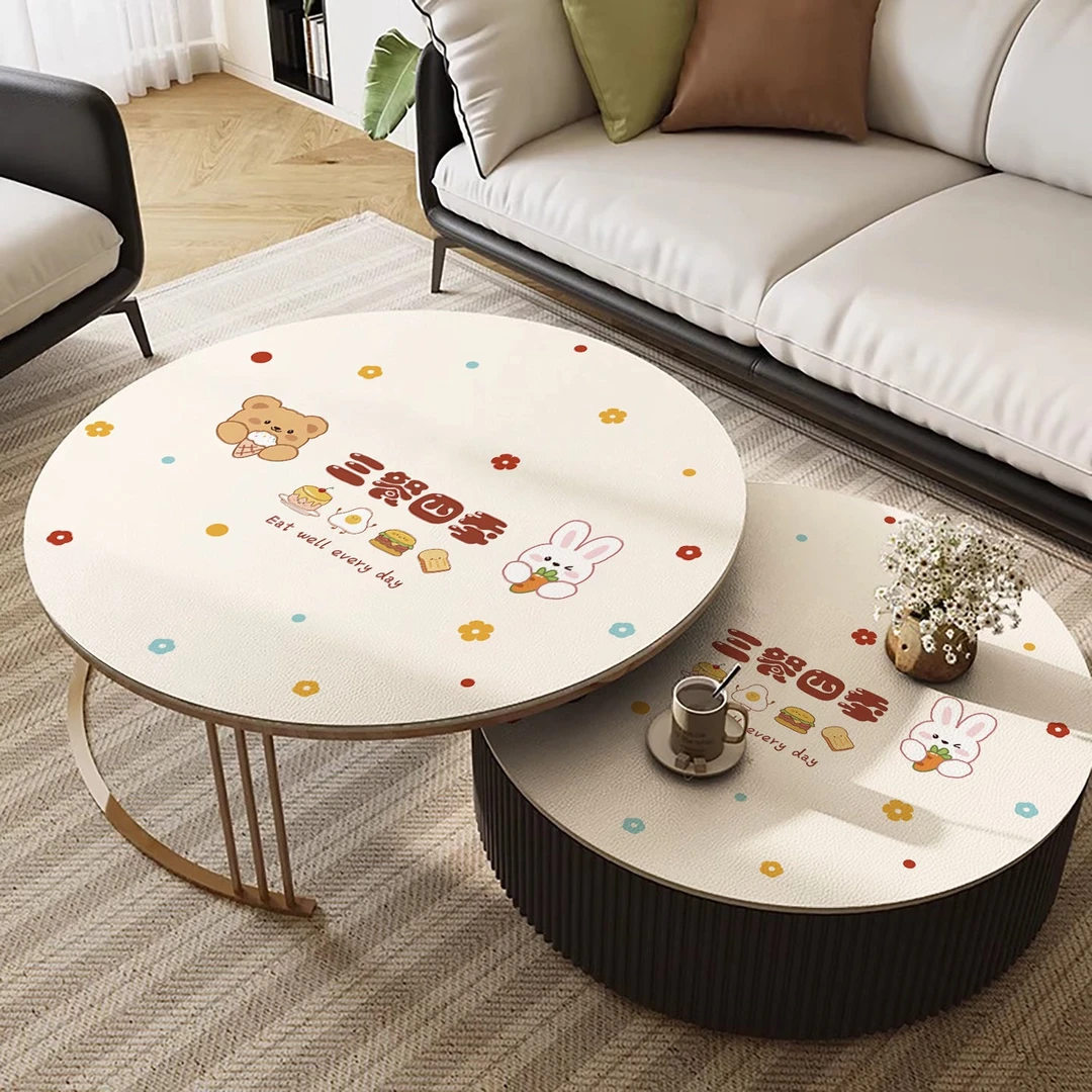 小圆桌圆形茶几垫免洗耐脏防水桌布防烫高级感防滑垫餐桌垫桌面垫
