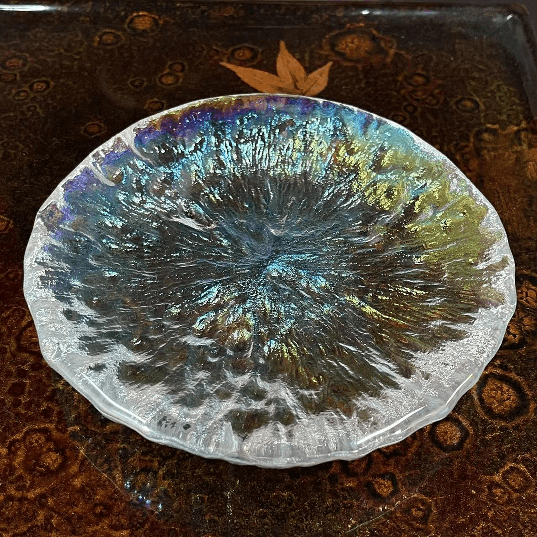 银壶大魔王 琉璃 彩色 圆形  杯托 茶盘