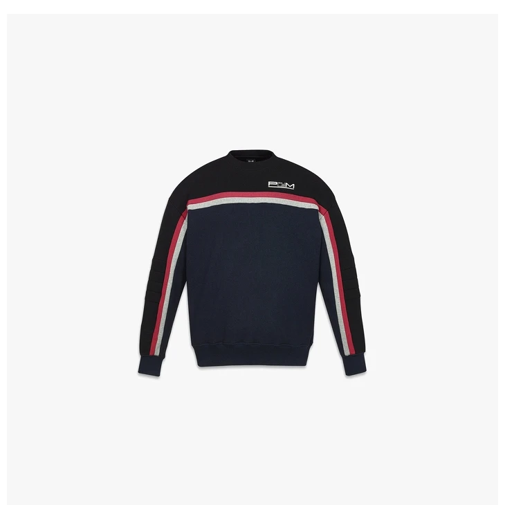 MCM【520礼物】P+M 拼色男士长袖上衣圆领卫衣运动经典条纹秋冬