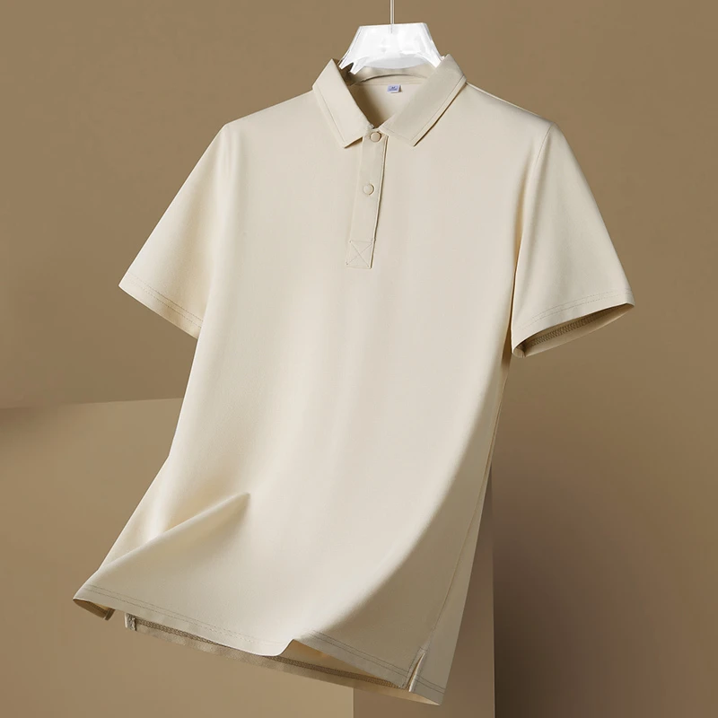 温纽旺高端polo衫男士夏季纯色简约翻领开叉短袖t恤时尚免烫体恤
