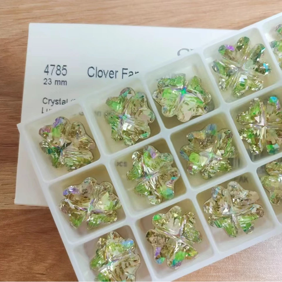 花式 4785四叶草 23MM 001LUMG夜光绿 美甲钻华子DIY奥钻满58包邮