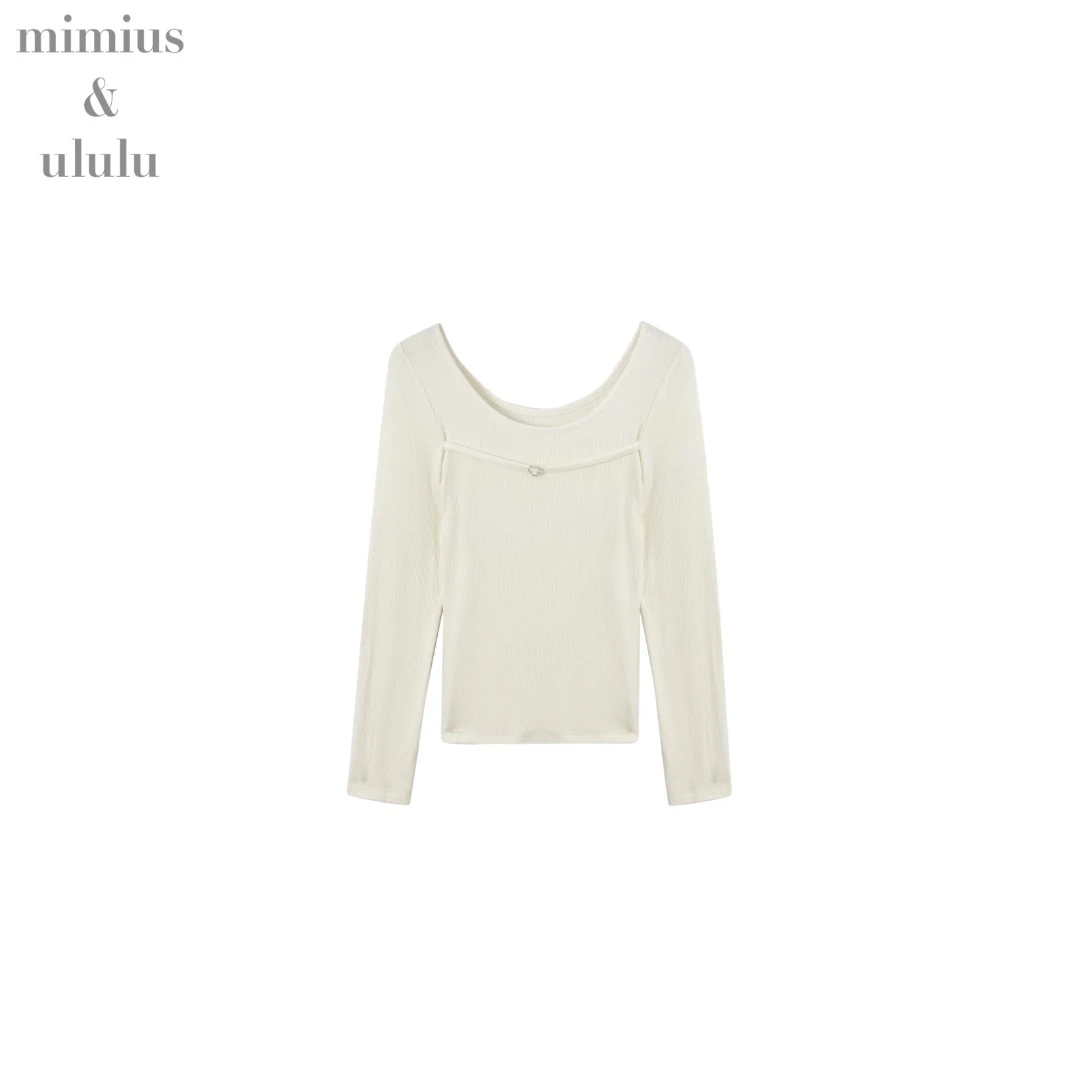 【游鹿鹿】小亮闪闪爱心扣长袖针织衫学院风修身圆领打底衫显瘦甜辣