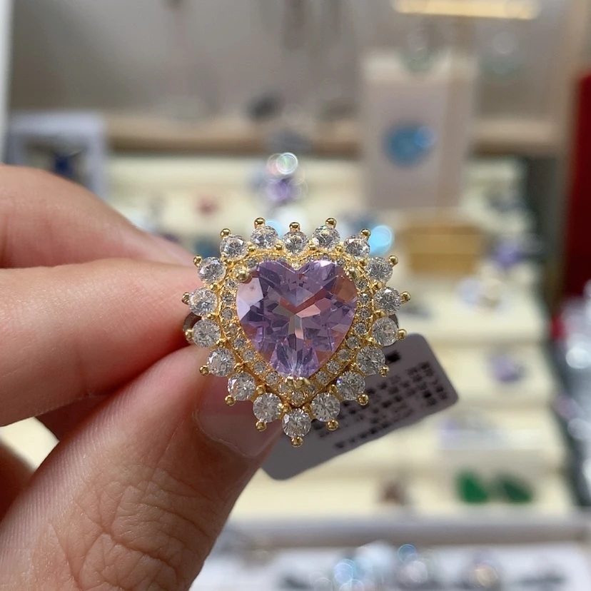 【闪购商品】紫晶戒指银S925镶嵌猫*?