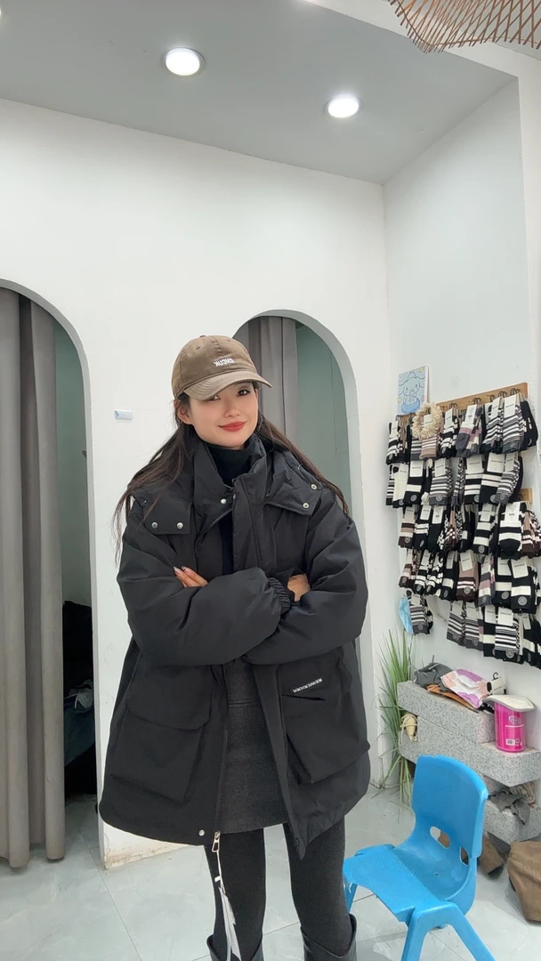 美式工装风厚款棉服胖mm冬季休闲时尚外套