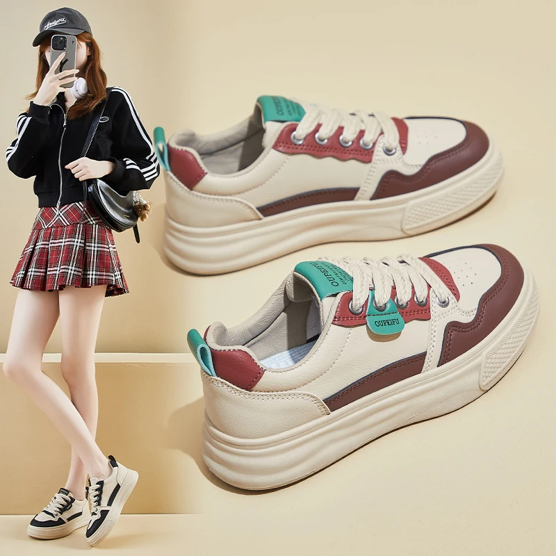 2025春季小白鞋新款韩版ins女学生厚底增高运动板鞋休闲鞋XF1239