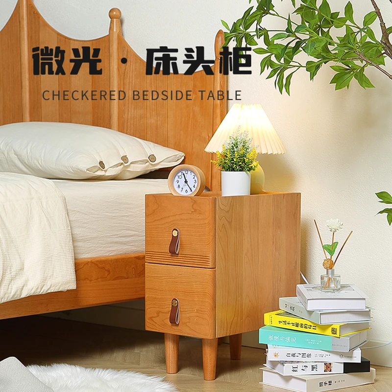 青岛一木樱桃木床头柜实木小型简约卧室床边收纳柜小户型置物柜