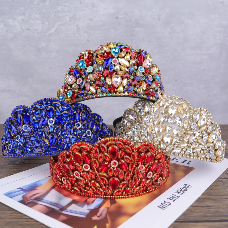 天山美翼花瓣款新疆舞蹈维族百搭结婚新娘防滑皇冠水钻巴洛克发箍